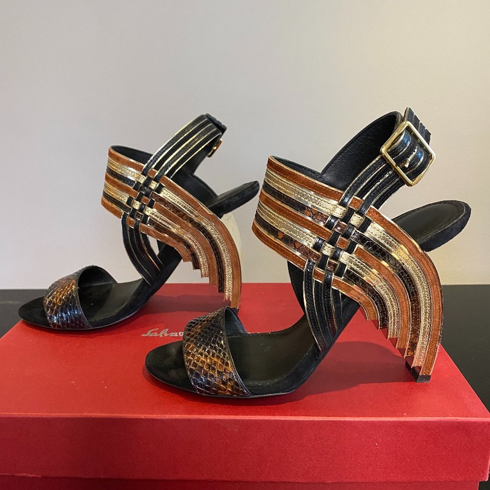 Salvatore Ferragamo Lenny Suede Heels